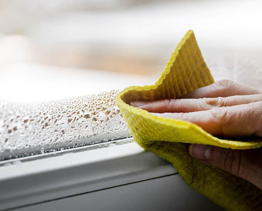 If condensation forms on the windows, wipe it off