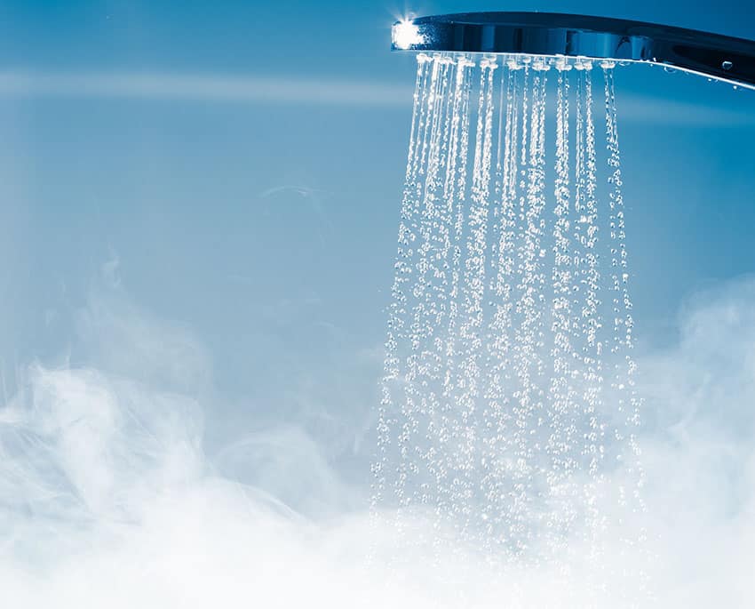 Close the bathroom door and turn on the extractor fan when taking a shower