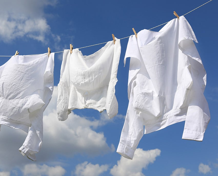 Whenever possible, dry laundry outdoors to prevent mould build-up and keep clothes fresh