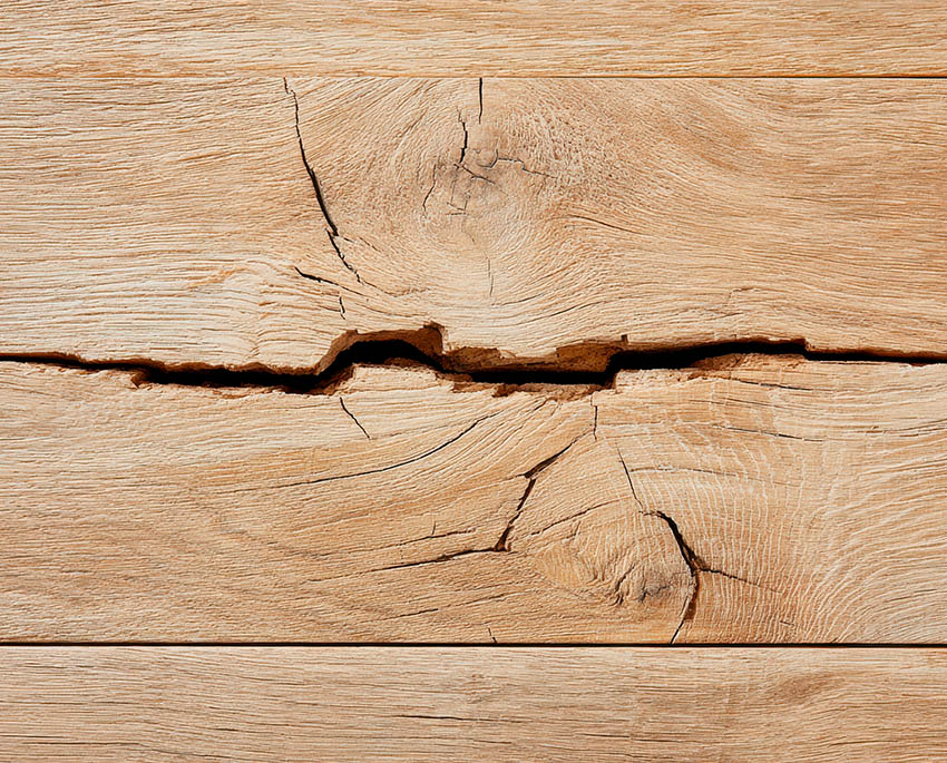 Wood can crack, shrink or deform if moisture content is too low